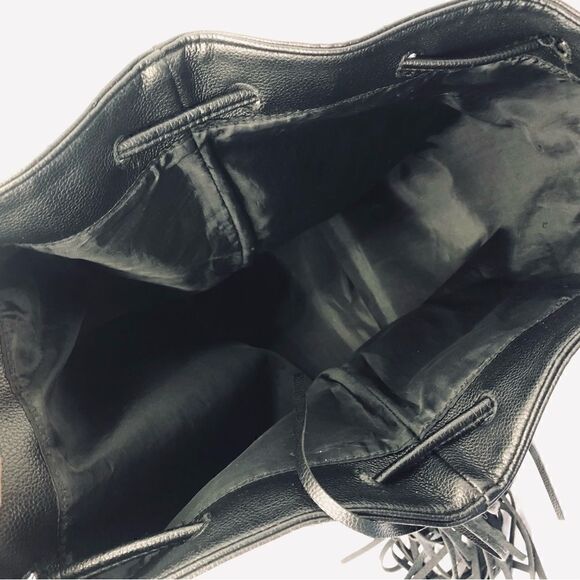 Victoria’s Secret Black Leather Fringe Backpack - Picture 9 of 9